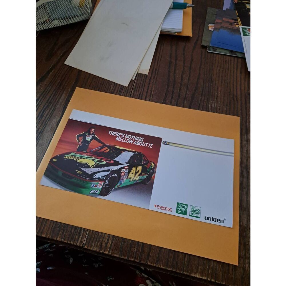 Vintage 1991 Kyle Petty #42 Coca-Cola Mello Yello NASCAR Promo Sign Racing Ad